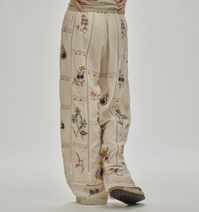 TOFAYFUL Embroidery Patchwork Trousers