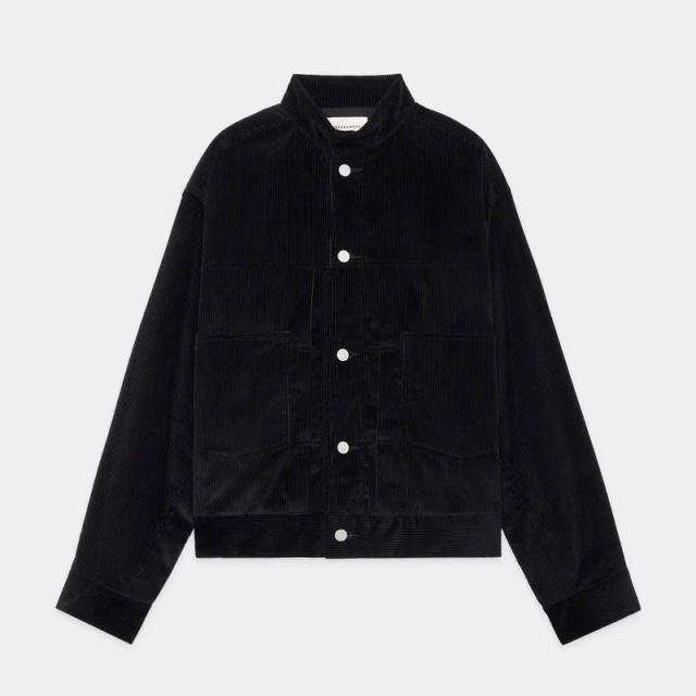 MARKAWARE Organic Cotton 6-Wale Corduroy Puffed Mandarin Collar Work Jacket