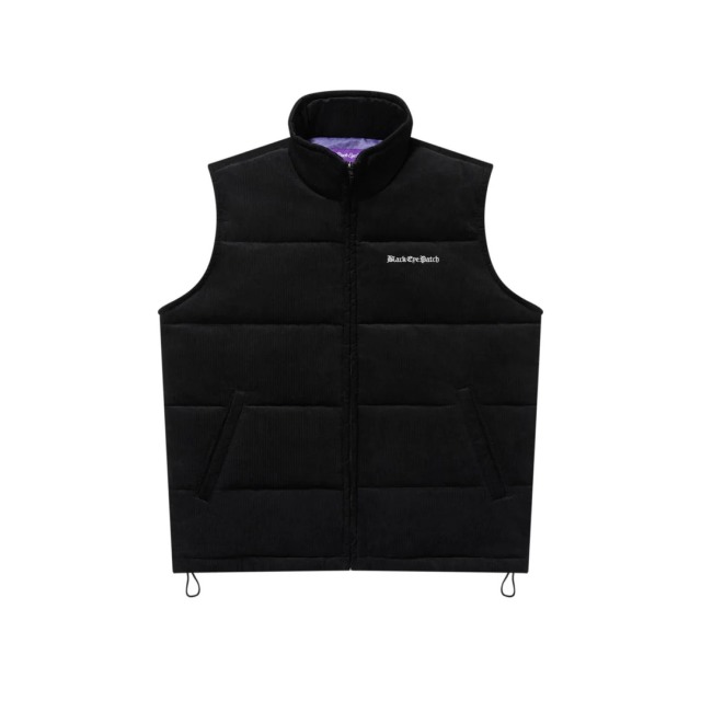 BlackEyePatch OE LOGO CORDUROY PUFFER VEST