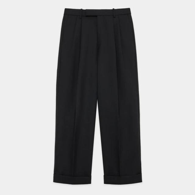 MARKAWARE Heavy Organic Wool Double Pleated Classic Wide Trousers