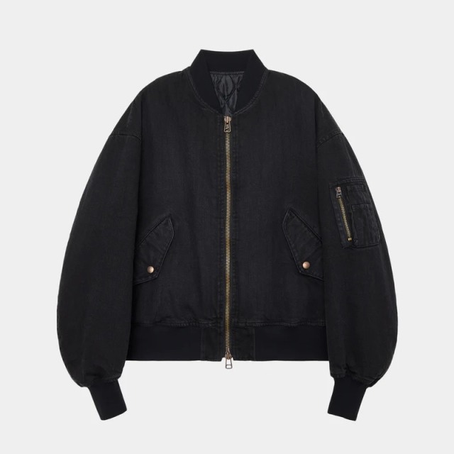 MARKAWARE Organic Cotton 12oz Denim Puffed Denim Bomber Jacket