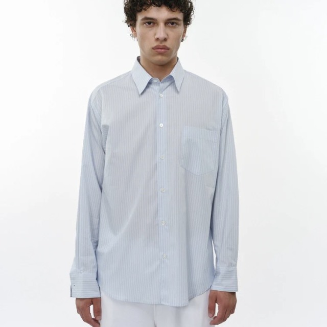 marka Organic Cotton Stripe Regular Collar Shirt