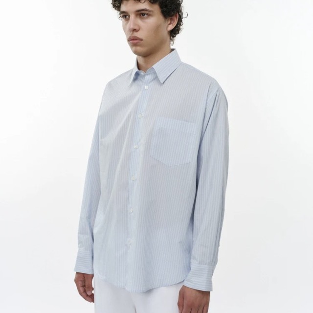 marka Organic Cotton Stripe Shirt サイズ2 marka Organic Cotton Stripe Regular Collar Shirt
