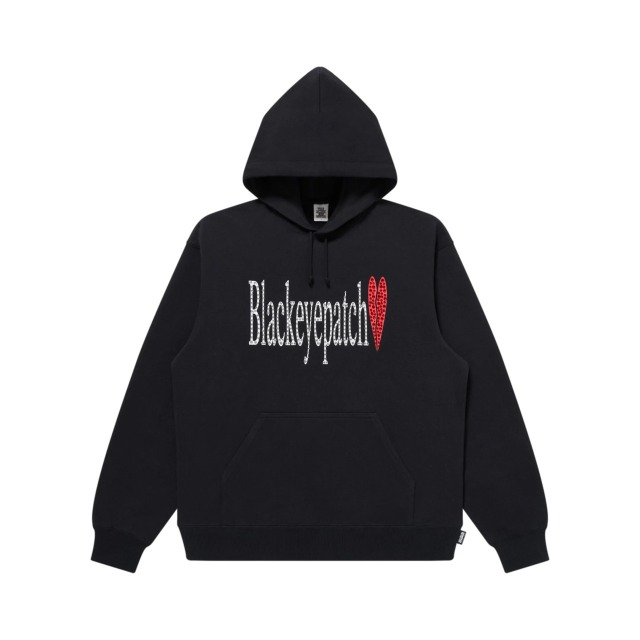 BlackEyePatch RHINESTONED HEARTBREAK LOGO HOODIE