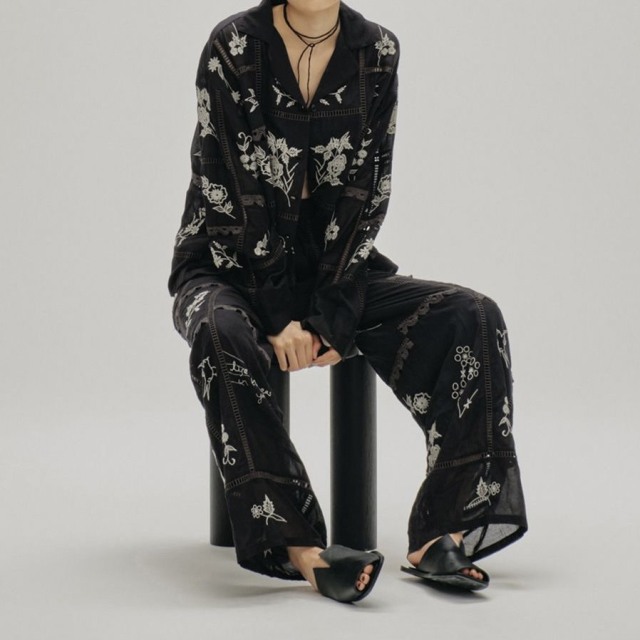 todayful Embroidery Patchwork Trousers