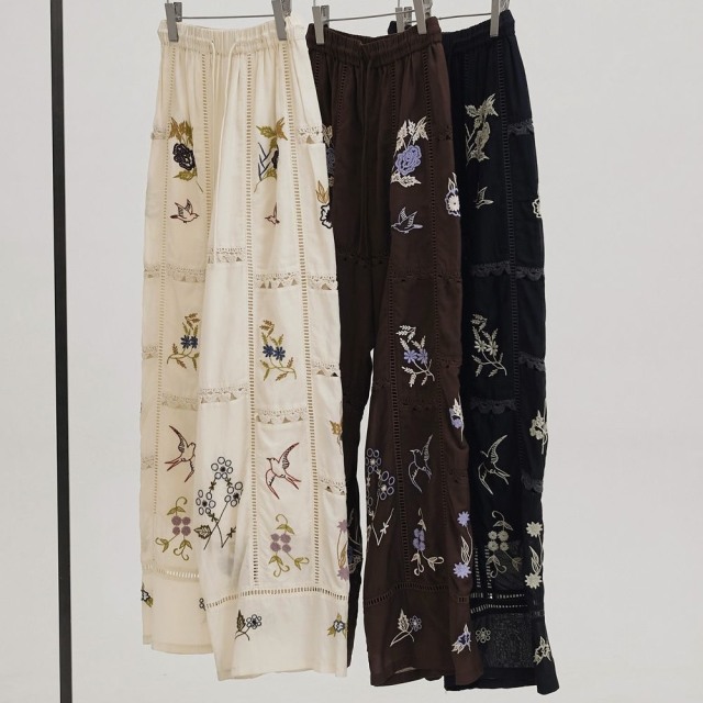 todayful Embroidery Patchwork Trousers