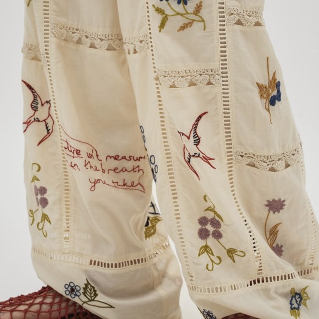 todayful Embroidery Patchwork Trousers
