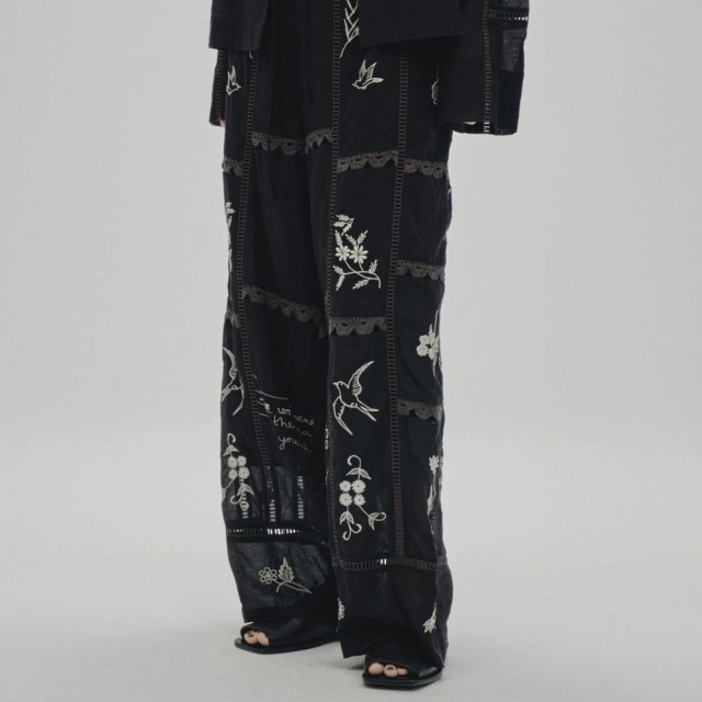todayful Embroidery Patchwork Trousers
