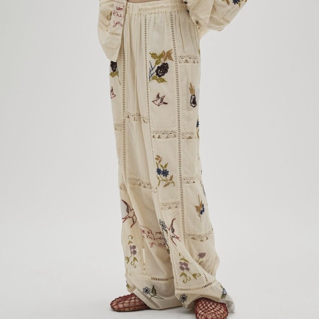 todayful Embroidery Patchwork Trousers