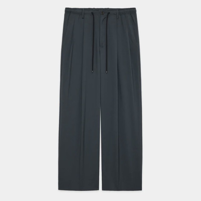 MARKAWARE Organic Wool 2/80 Tropical Double Pleated Easy Trousers