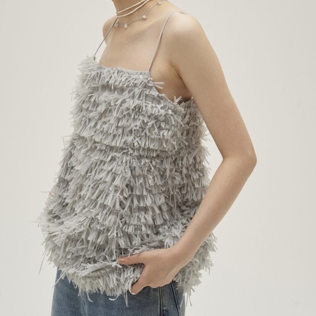 todayful Tapeyarn Jacquard Camisole サックス todayful Tapeyarn Jacquard Camisole