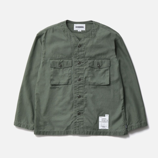 NEIGHBORHOOD ネイバーフッド NO COLLAR UTILITY SHIRT LS