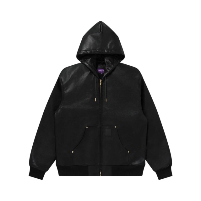 BlackEyePatch  LEATHER PATCH PU HOODED JACKET