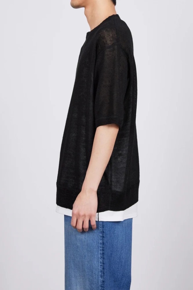 marka LINEN KNIT LOW GAUGE CREW NECK S/S