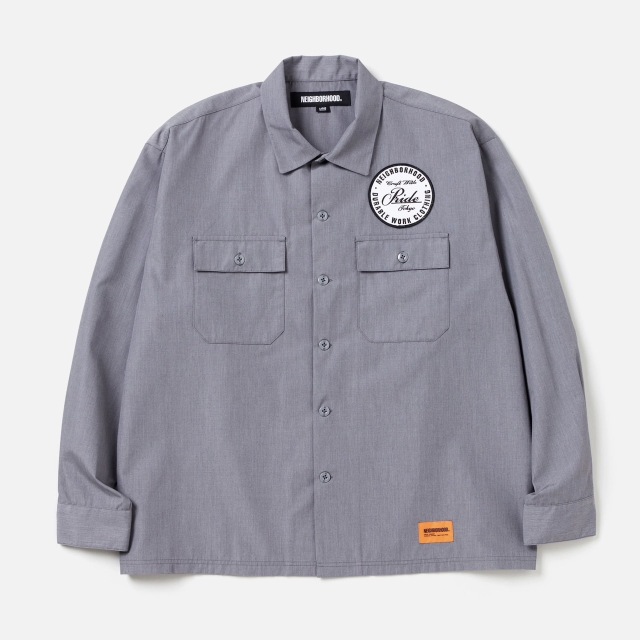 即完売ネイバーフッド半袖ワークシャツホワイトストライプ24SS L 