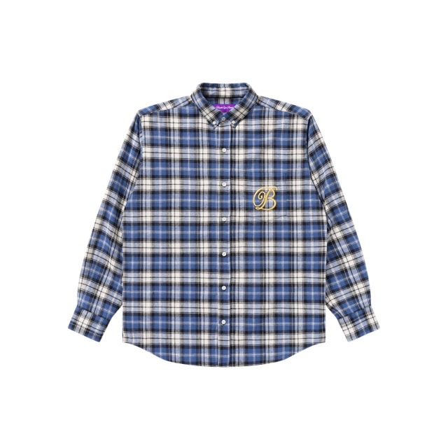BlackEyePatch B EMBLEM FLANNEL SHIRT