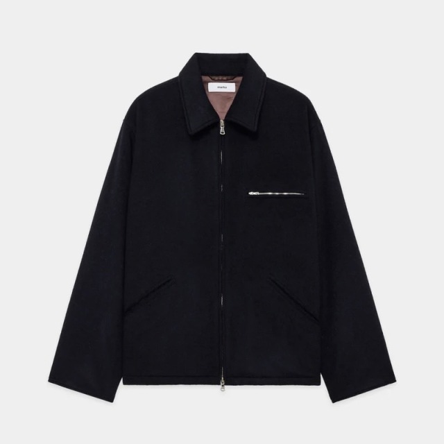 未使用 MARKA WORK JACKET ウール100％ ブラック 2 marka WOOL SILK BEAVER PUFFED WORK JACKET