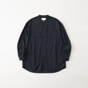 White Mounatineering BAND COLLAR SHIRT