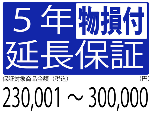 物損付5年延長保証[商品金額230,001円～300,000円]