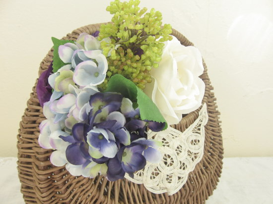 イミテーションフラワー・ハイドランジアローズブーケパープル