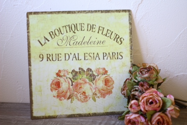 シャビーティンプレート・LA BOUTIQUE DE FLEURS