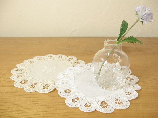 刺繍＆バテンレース・ラウンドＬばら