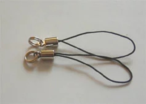 ストラップ金具　高級タイプ 　クロヒモ、シロヒモ。シルバー金具、ゴールド　S20000