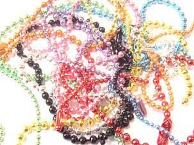 カラーボールチェーン B24007 B15007 サイズは、8センチ、10センチ(太さ2サイズ)、15センチ。9カラーあります。