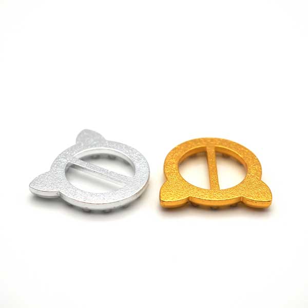 アルミバックル ネコミミ 15mm シルバー ゴールド 猫首輪パーツ 小型犬首輪パーツ