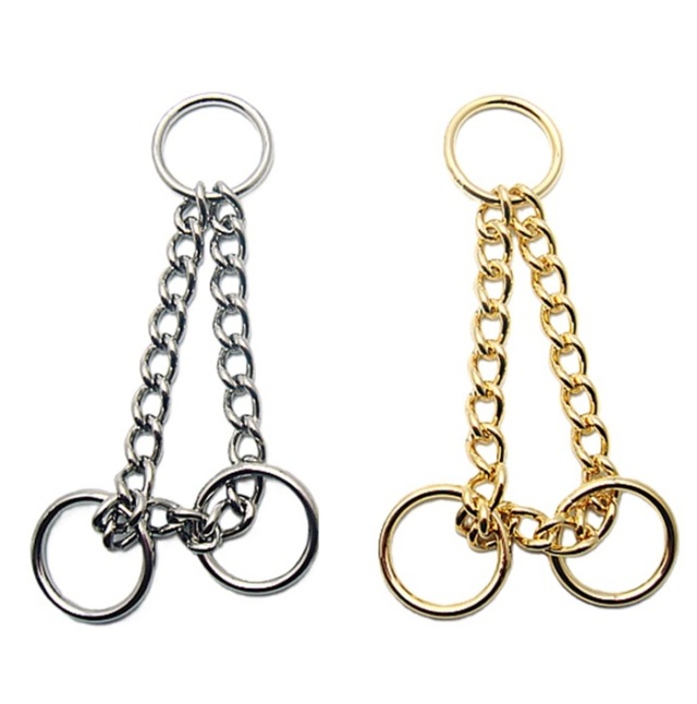 【日本製】 マルカン3連タイプ ステンレス製 Lサイズ 中型犬用 45グラム チェーン幅9ミリ マルカン内径24mm (24ミリ) ハーフチョークチェーン シルバー ゴールド 犬 首輪 リード パラコード 金具 パーツ 全パーツロー付け 溶接 頑丈 錆びにくい 業務用 まとめ買い H99240-09