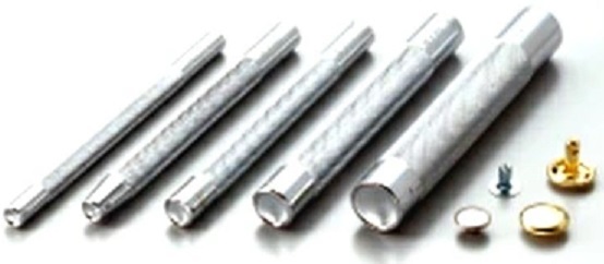 旧タイプ 日本製 カシメ打ち棒　極小カシメ打ち棒、小カシメ打ち棒、中カシメ打ち棒、大カシメ打ち棒、特大カシメ打ち棒