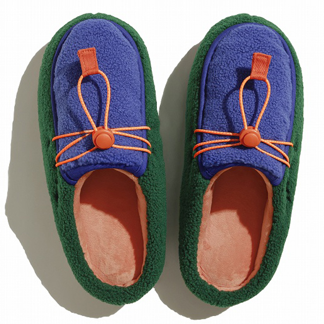 SUBU【DOTS FROZZO　ブルー＆グリーン】 スブ 冬のサンダル 暖かいサンダル スリッパ アウトドア 起毛 低反発 WINTER SANDAL 秋冬 防寒