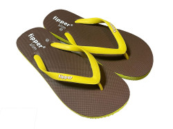 【FJ06-SM03】fipper SLIM（スリム）　Brown Dark / Green Lime　天然ゴム