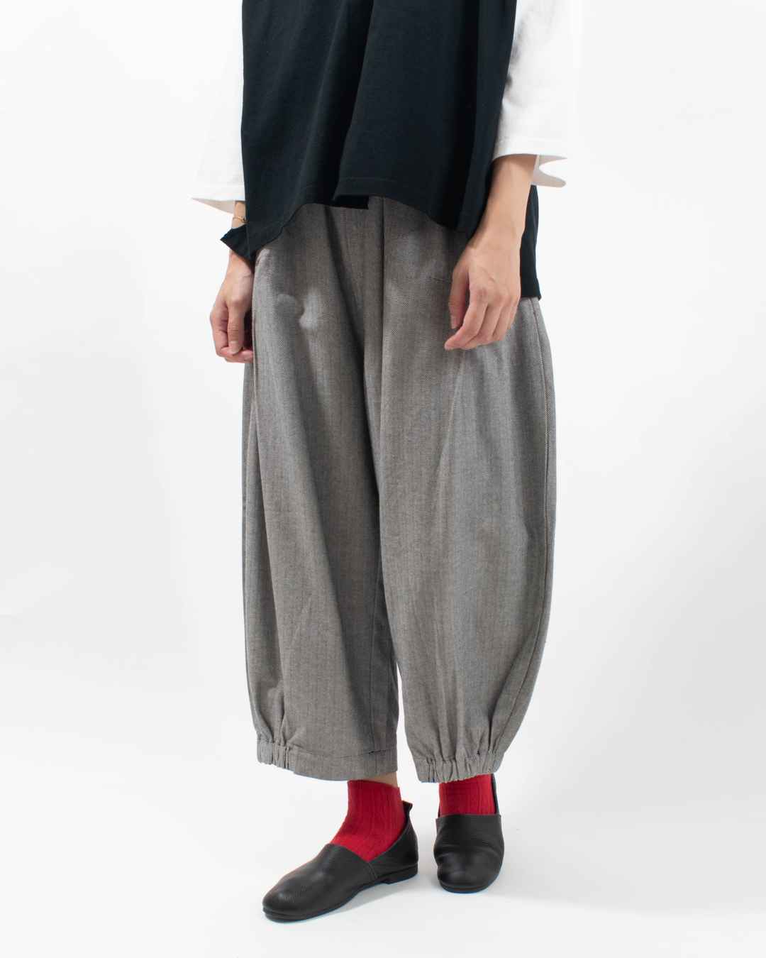 blue willow エプロン付きパンツ blue willow(ブルーウィロー） 1445 リネンコットンエプロン