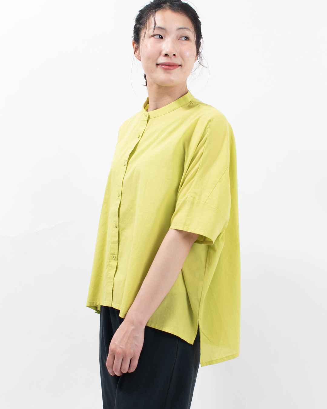 blue willow コットン細番手ワイドシルエットブラウス