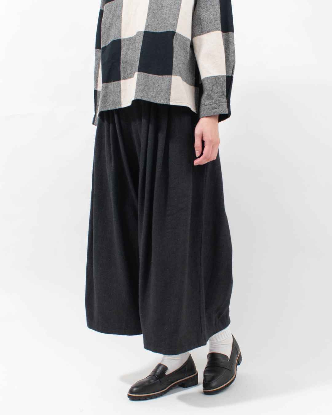 01EWS14608  blue willow コットンリネン太番手ツイルワイドパンツ