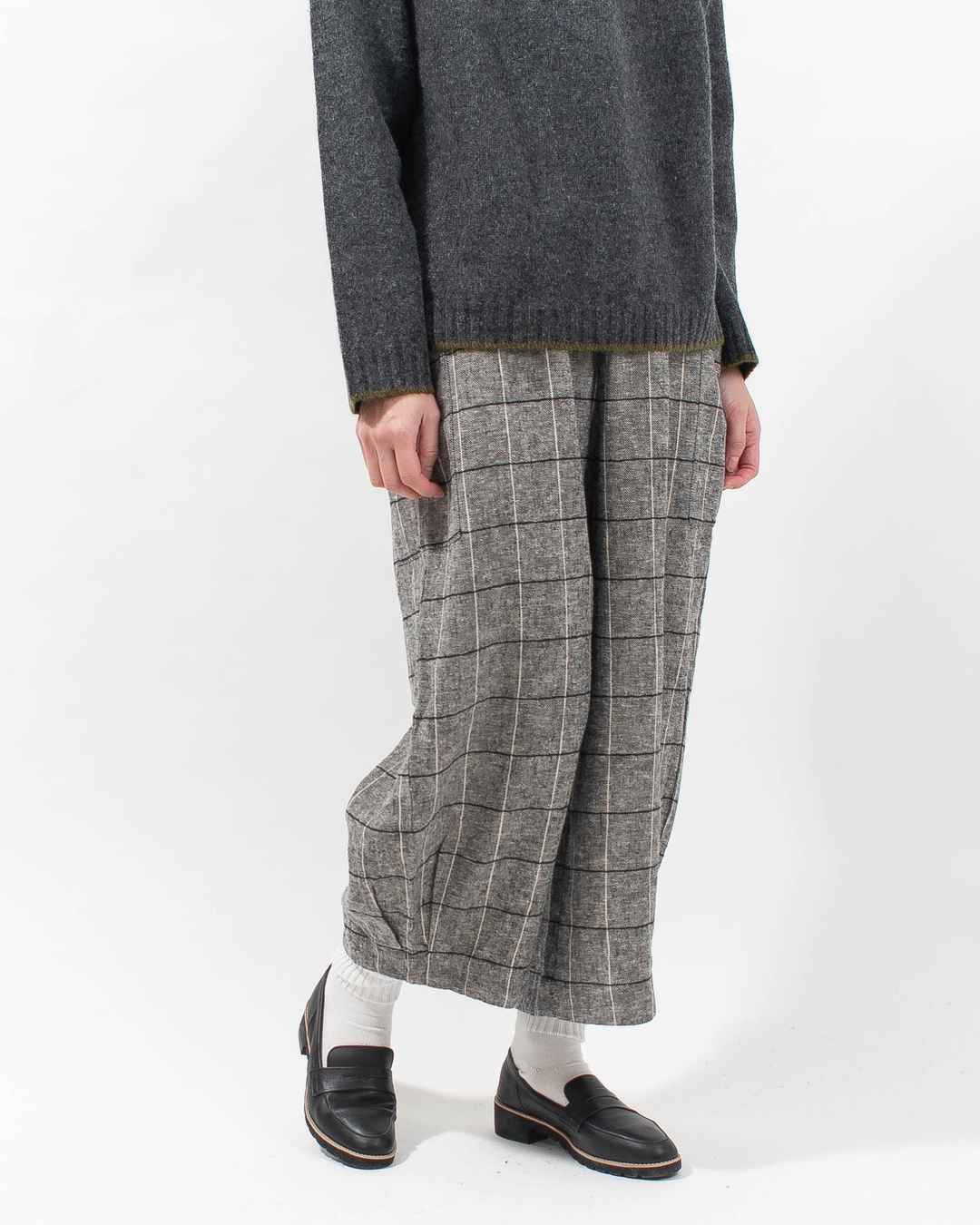 01EWS14614  blue willow コットンリネンヘリンボンサイドポケットパンツ