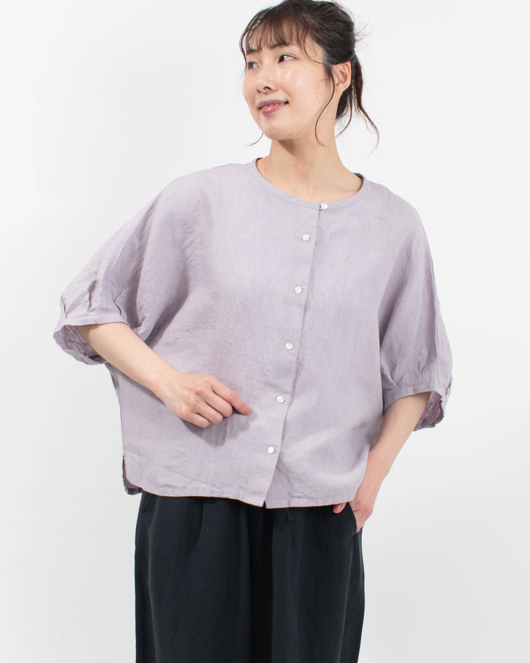 01FUP11225  blue willow リネンドルマンブラウス