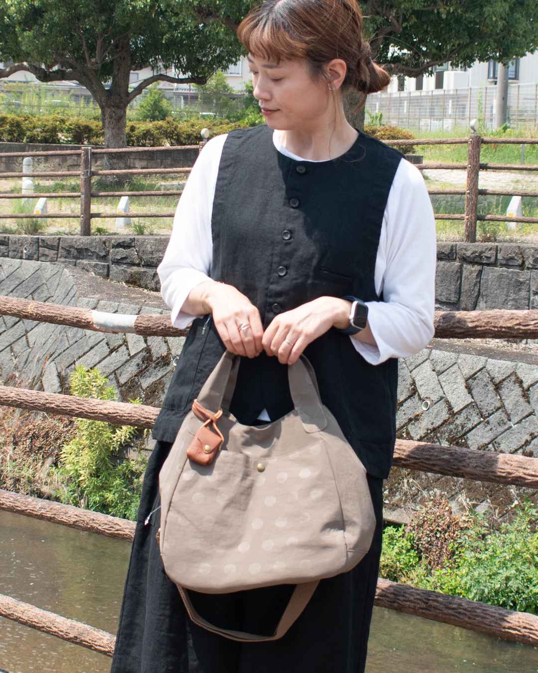 11928 toleur ナイロンドット2WAYトート