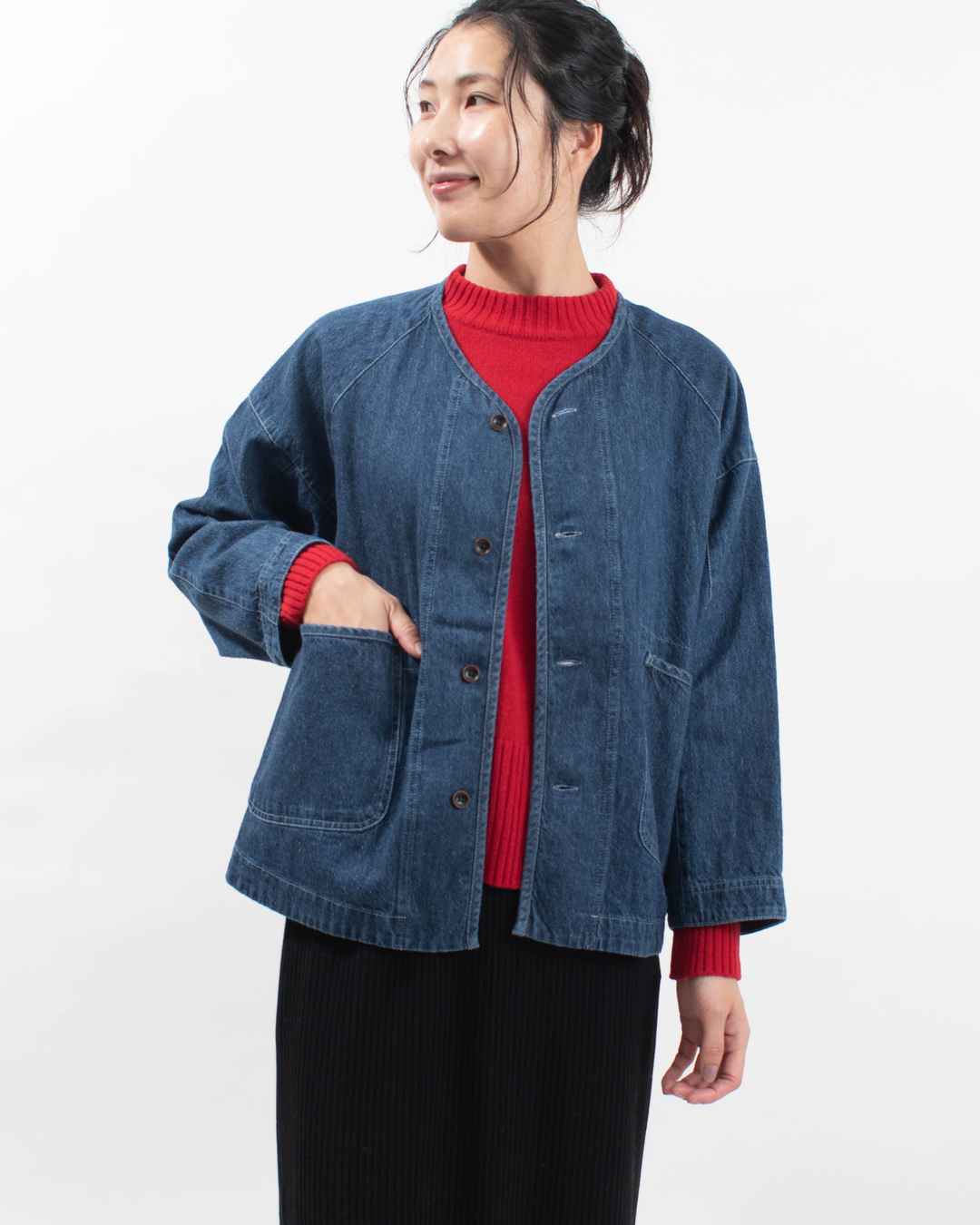 YARRA リネン混ドルマンデニムジャケット ｜ナチュラルファッション