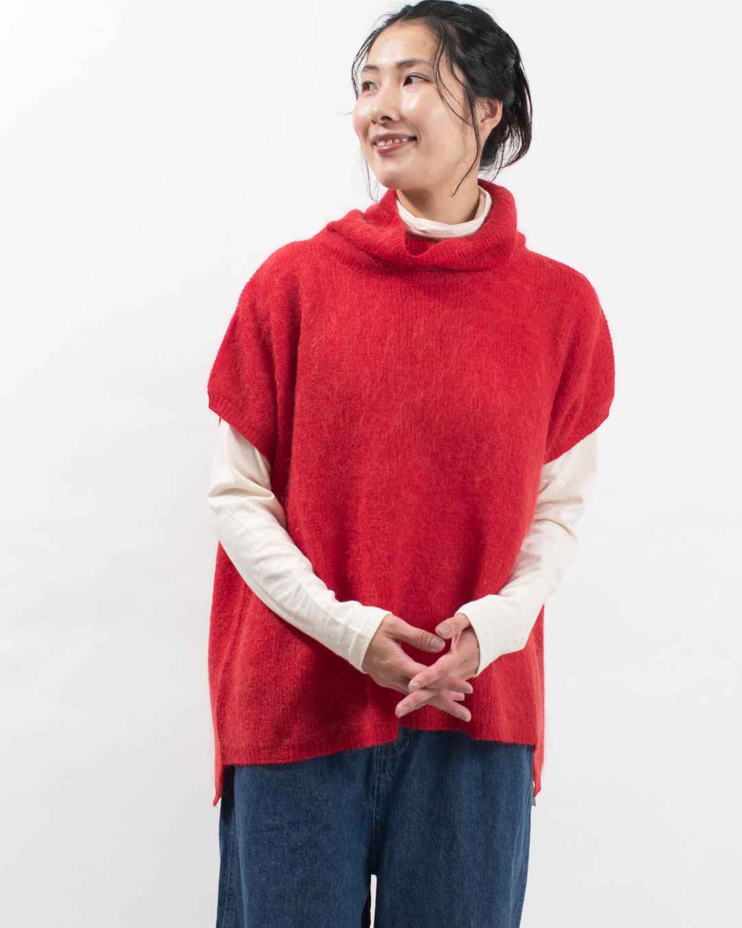 YARRA モヘアブレンドタートルニットベスト｜ナチュラルファッション