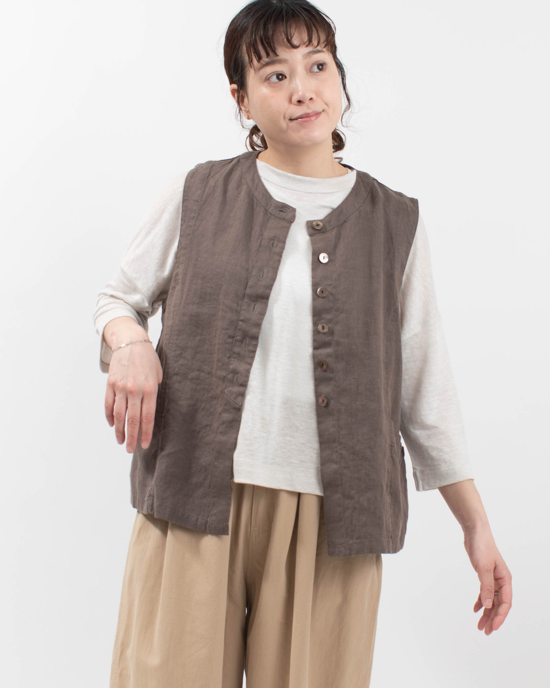 1618-235  YARRA リネンセグメントベスト