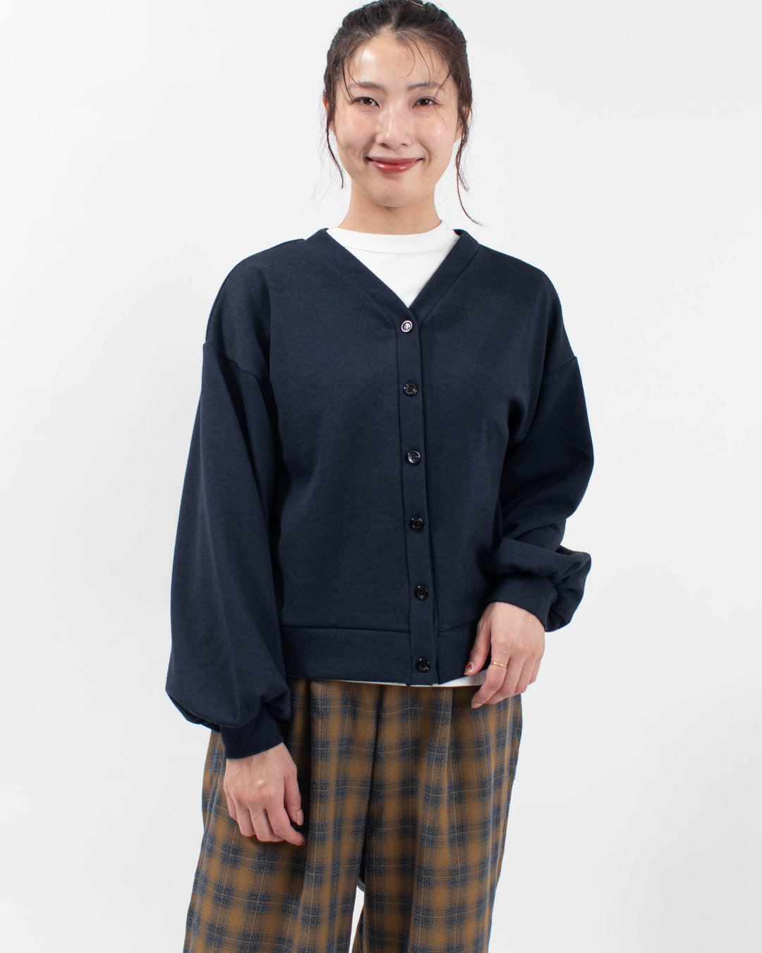 1641-208 YARRA ドライタッチブークレー2WAYカーディガン