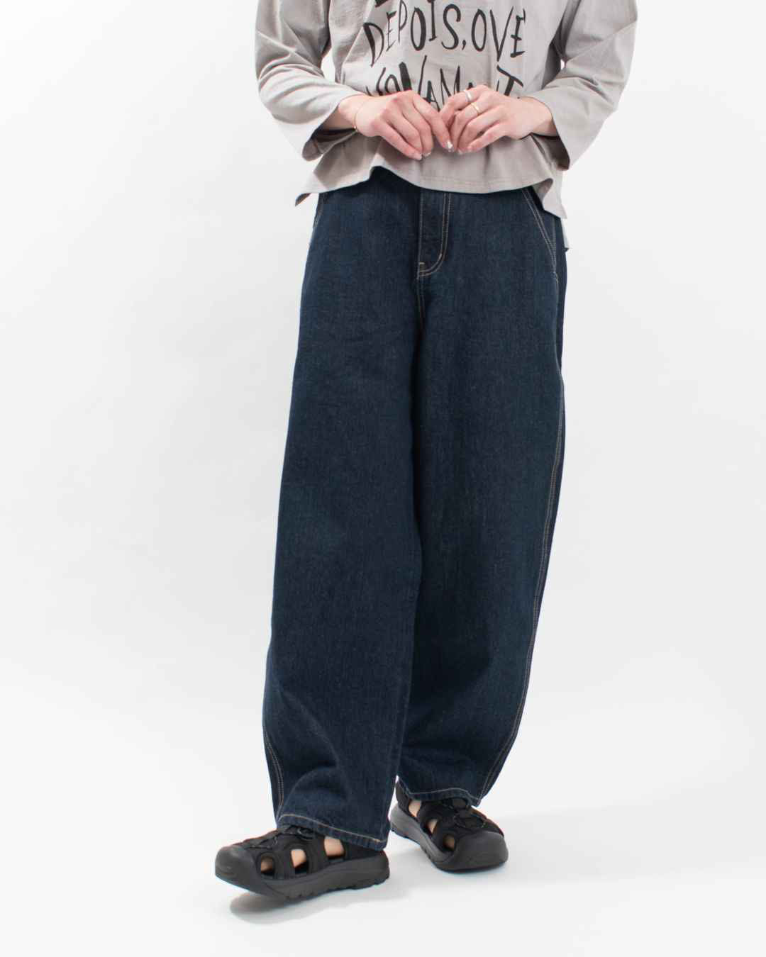 nuance of F コクーンシルエットワイドデニム｜ナチュラルファッション