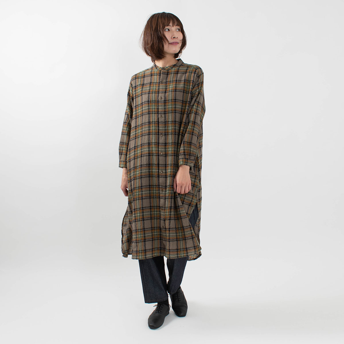 セールsale Ichi ウールガーゼ チェックワンピース Www Deeplaid Com