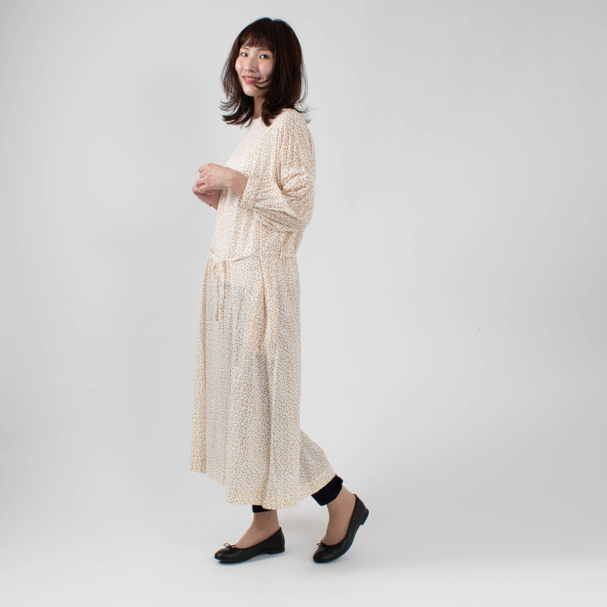 Ichi ランダムドット コットンワンピース ナチュラルファッション ナチュラル服の通販