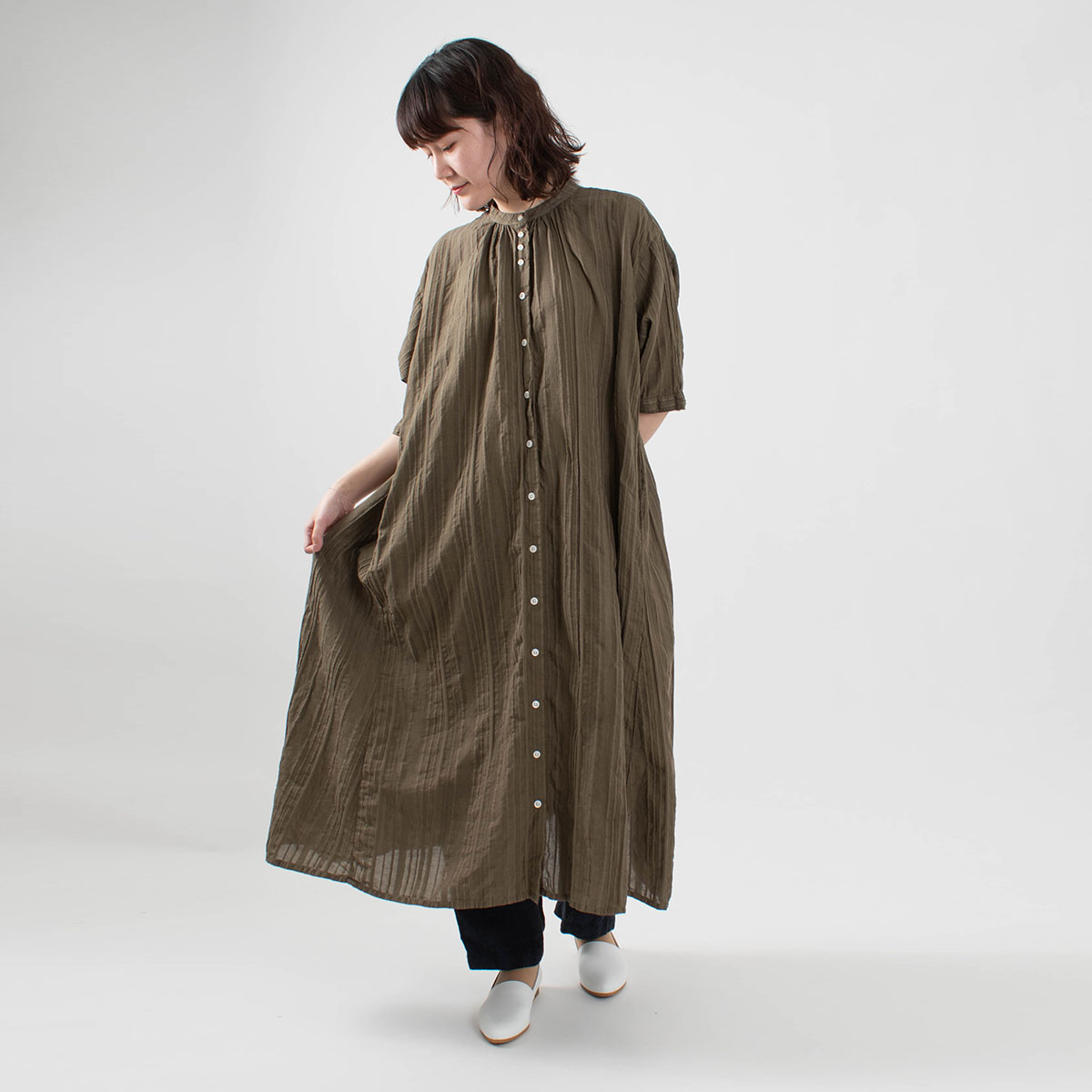 Tukuroi By Sun Valley ストライプジャガードワンピース ナチュラルファッション ナチュラル服の通販