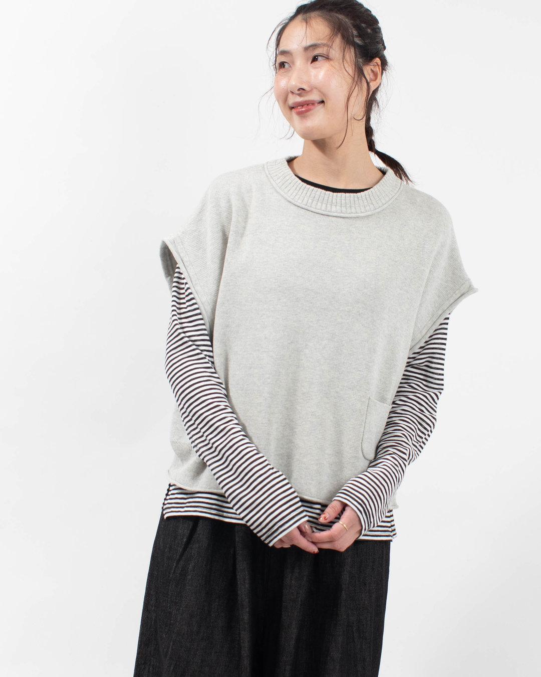 4106862 sloe ミラノリブニットワイドベスト