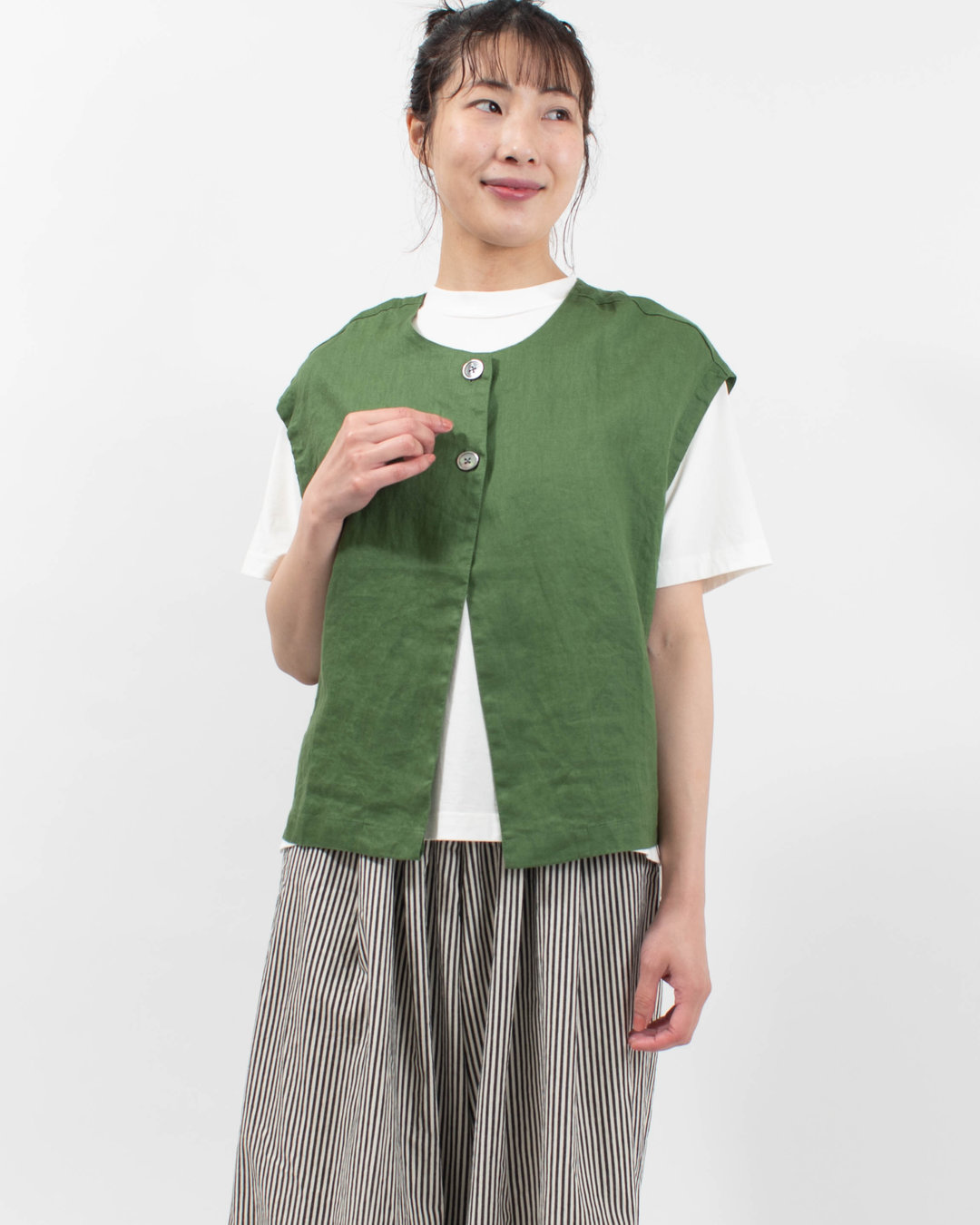 4401910  sloe リネンドロップショルダー前後2WAYベスト