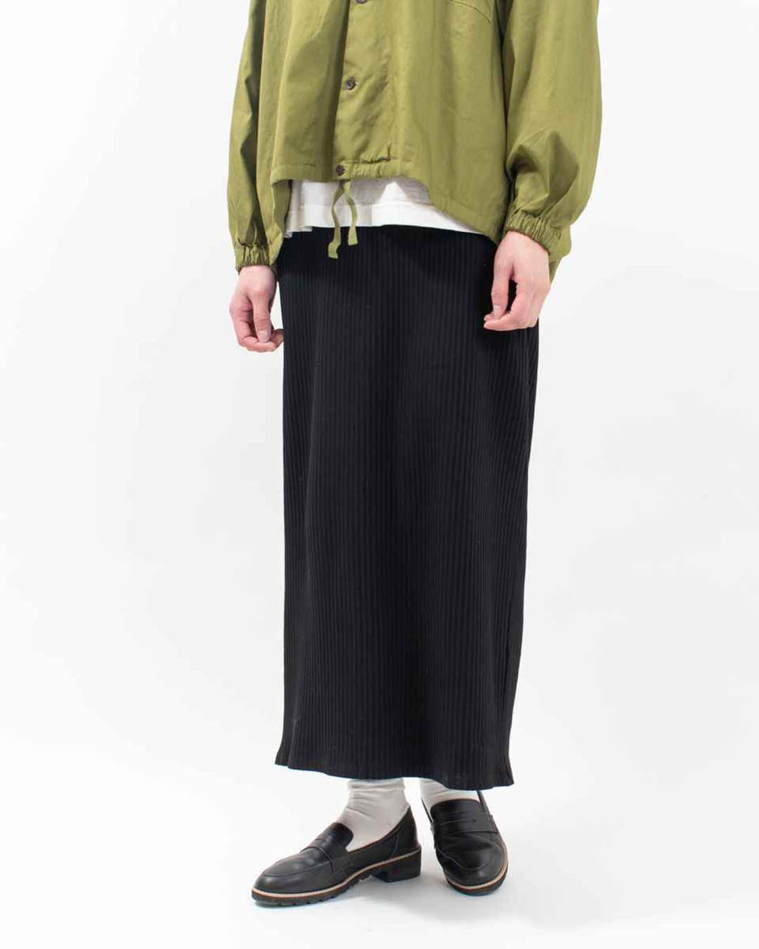 WILLOW ♡ ドライコットンリブタイトスカートブラック WILLOW ♡ ドライコットンリブタイトスカートブラック